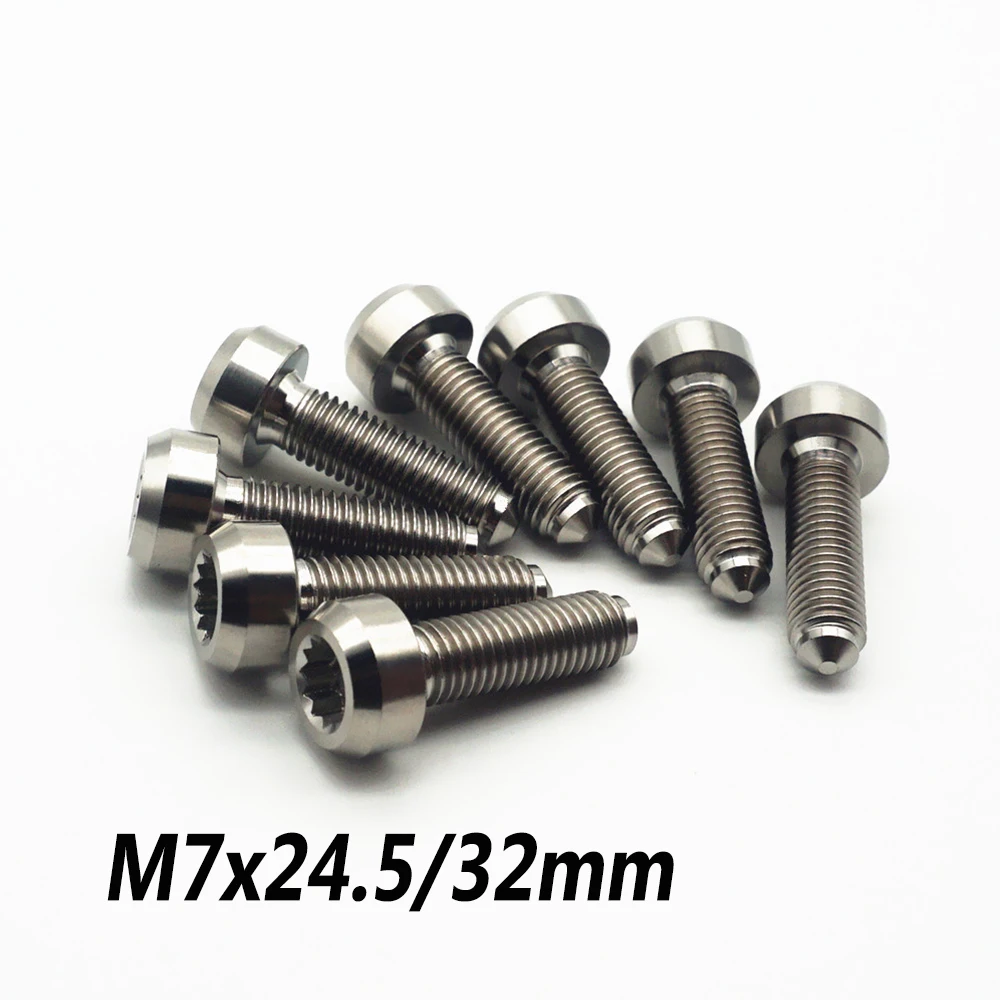 
6AL4V Grad5 (TC4) Titanium Bolts M7 X 24.5 32mm For BBS Bentley Jaguar Forged Screw Two Piece Three Pieces Wheel Hub Ti Fastener 