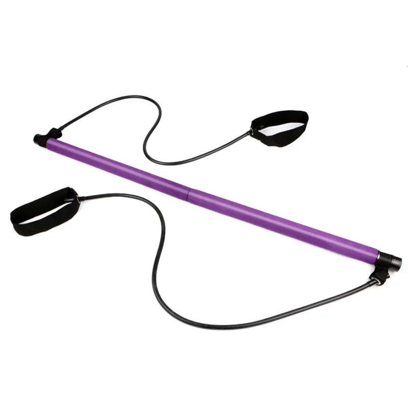 

Home Detachable Pilates Rally Bar Breast Expansion Yoga Bar Fitness Set, Purple pink blue green