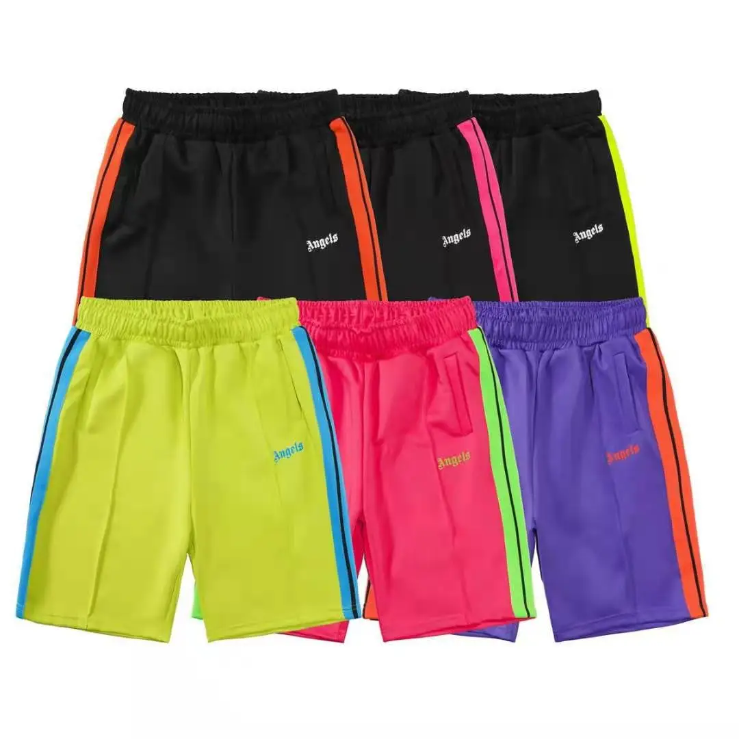 

palm angel shorts tracksuit classic colorful side strip casual shorts street fashion sports breathable straight shorts