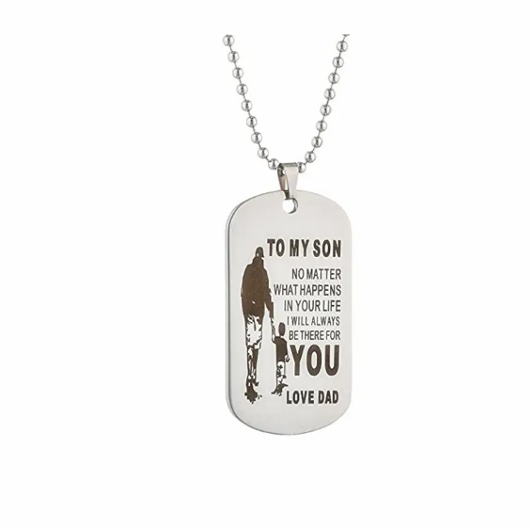 

Letter Pendant Titanium Steel Army Identity = Thanksgiving And Mother'S Day Gift To My Son Necklace, Silver, gold