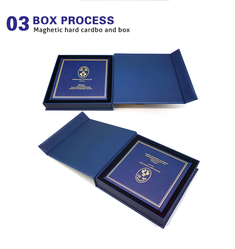 Business Company Stamp Collection Pu Leather Cover Post Stamp Collection Album Scrapbook with Cardboard factory