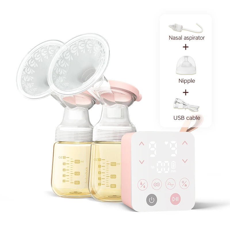 

Boboduck High Quality Rechargeable Electronic Pumpables Food Grade Double Breast Pump Electric