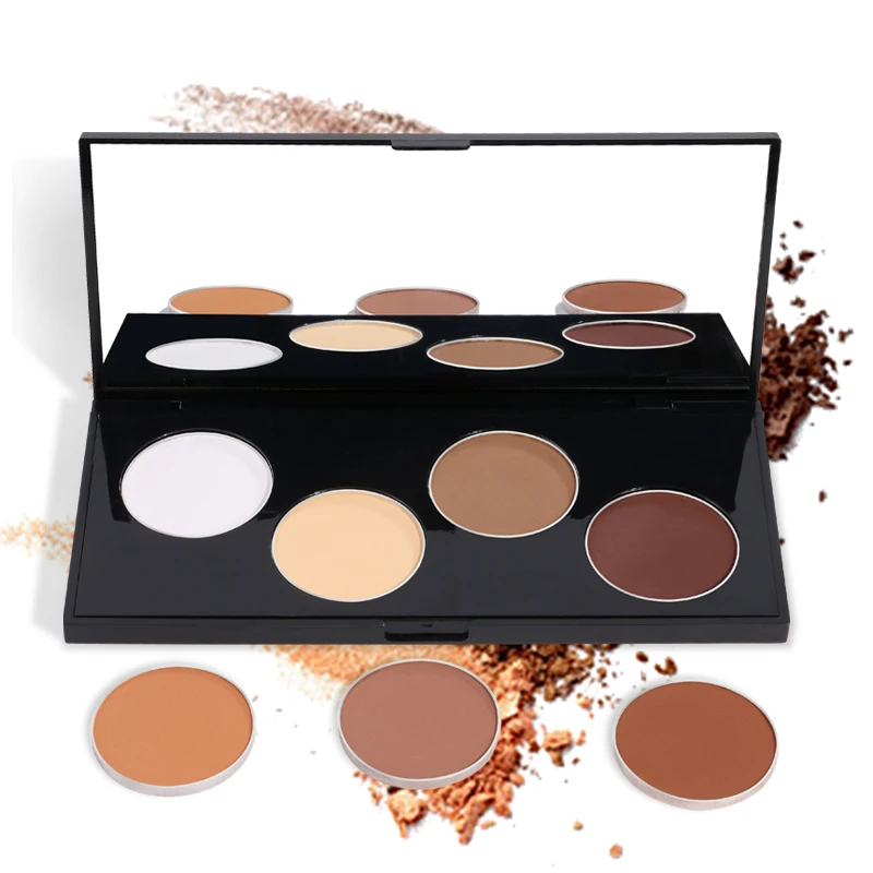 

High Quality 4 Color Private Label High Pigmented highlighter blush contour Long Lasting bronzer Palette, 4 colors