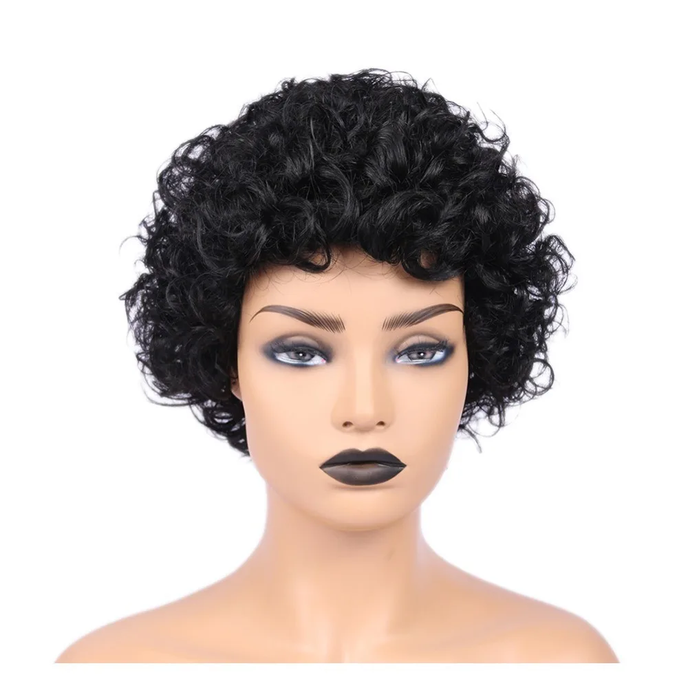 

Private Label Hot Sale Human Hair Wigs For Black Women Deep Wave Curly Bob Wig Brazilian Afro Short Wigs For Black Woman