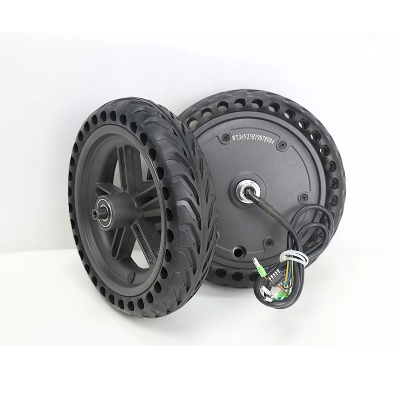 

M365 350W Front Hub Motor with Honeycomb Solid Tire and Rear Wheel with  Solid Tyre for Mijia M365, Black