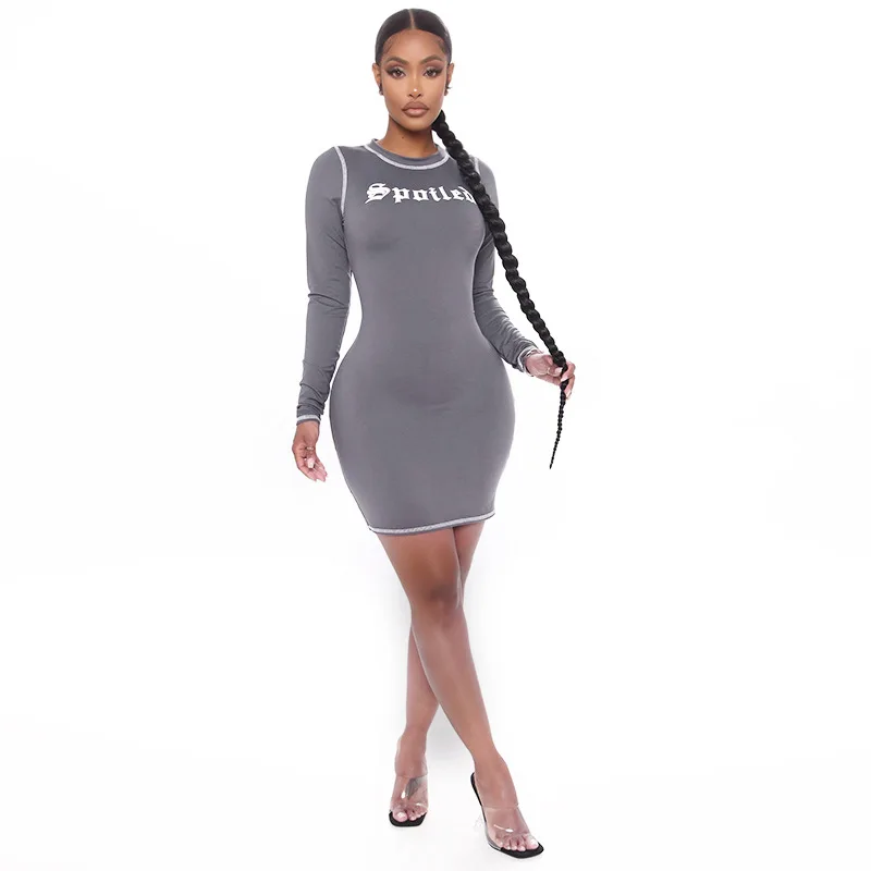 

2020 new arrivals autumn collection women body con printed design dresses for ladies