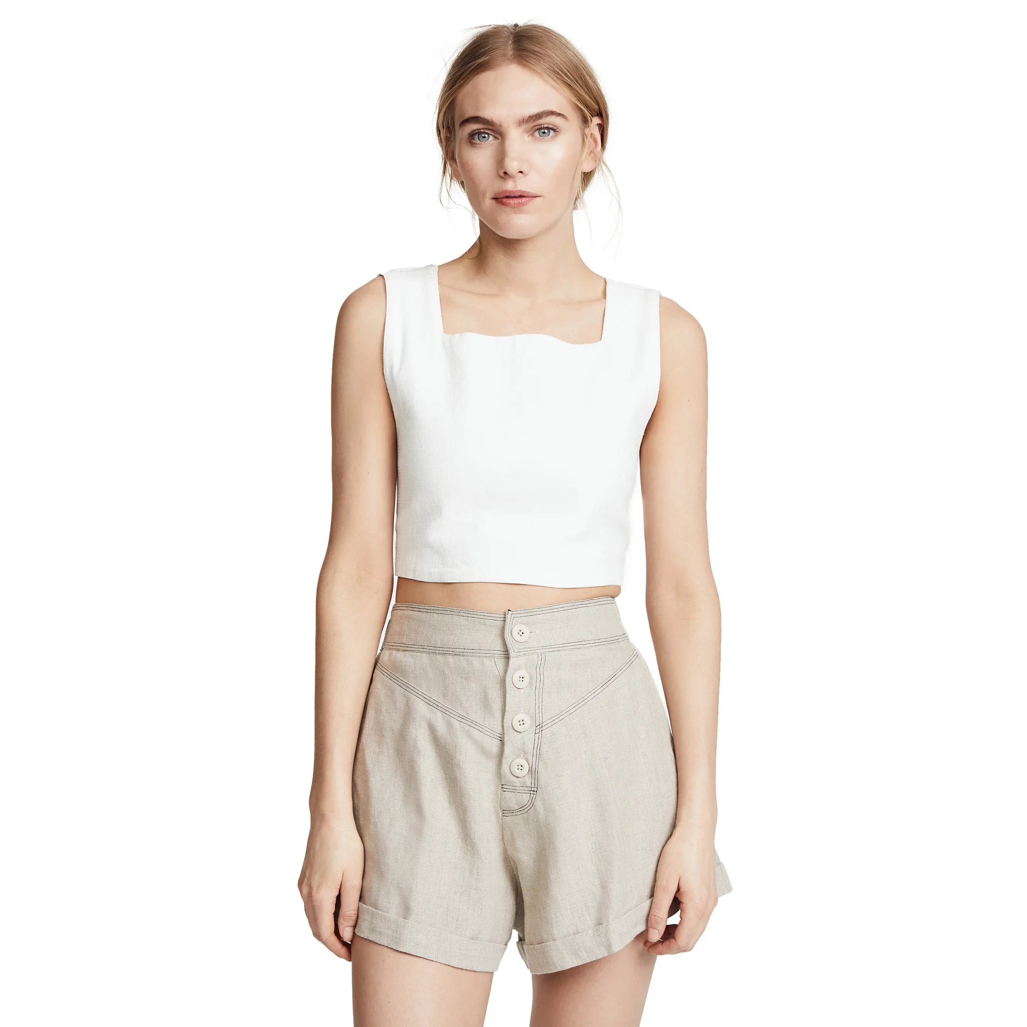 

China Custom best selling tie up sexy sleeveless girl blouse, Customized