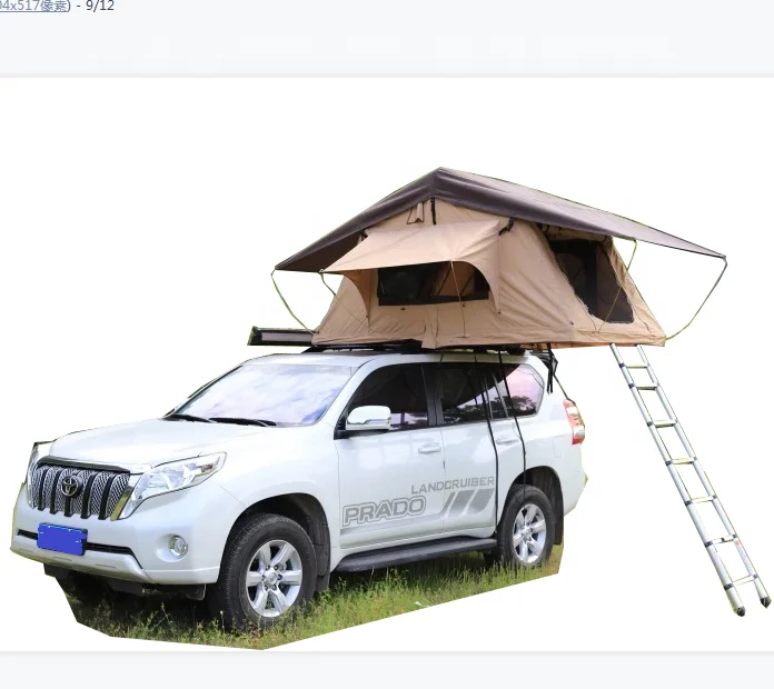 

hot seller wholesale roof top tent car canvas camper trailer tents for sale, Army geen/chocolate