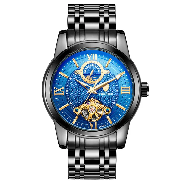 

Wholesale Watches Stainless Wooden Box Watch Water Proof Wristwatch Male Automatic Watch For Men, Optional