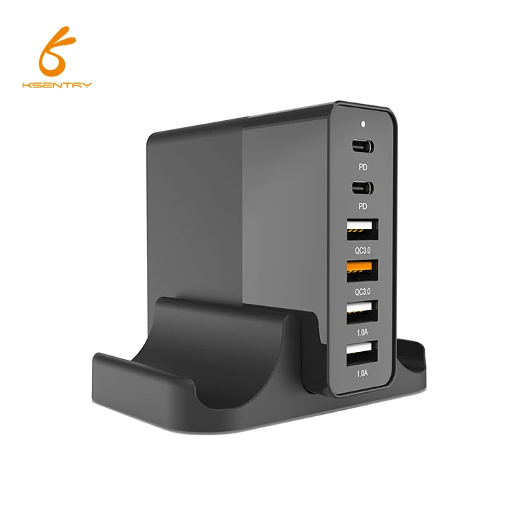 

6 in 1 75W PD Charger Stand Multiple USB Charger Station Mobile Phone Charging Station with Smart IC