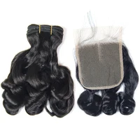 

New Style100% unprocessed funmi hair bouncy curl, cheap natural color double drawn raw virgin hair