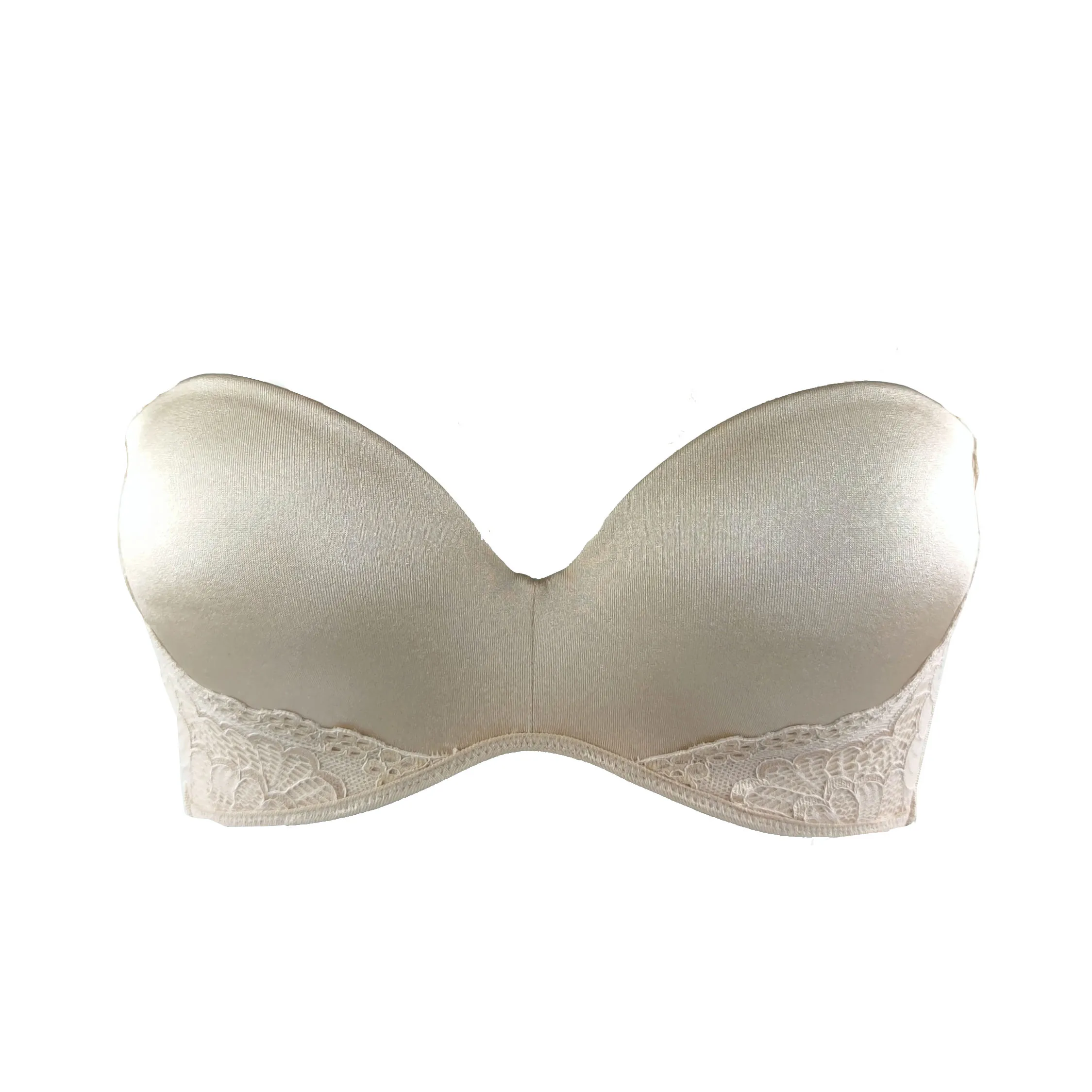 

woman bra lace padded cups push up padded cups underwire bra flora lace push up Super padded strapless bra