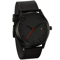 

2019 Hot sale Large Dial Men Watches Leather Quartz Clock Men's Sports Military Wristwatch