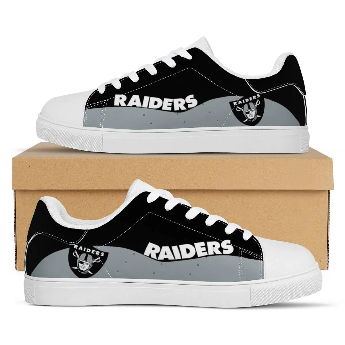 

NFL Team Raiders Wholesale Shoes Casual Custom football fans sneakers Team Logos designer male shoes Team