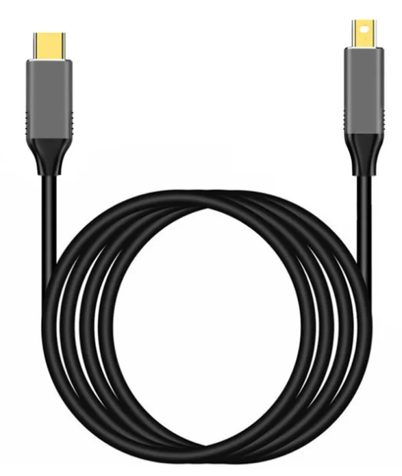 

Pogo Type-C TO Mini DisplayPort Cable 4k*2K 60HZ Type-C TO Mini DP Cable 1080P Type-C TO Mini DP HD cable with CE, Black