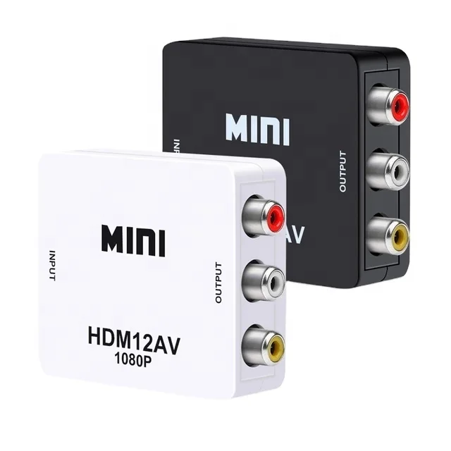 

hdmi box to rca av video 1080p mini hdmi2av support Hdmi to av scaler adapter composite video converter