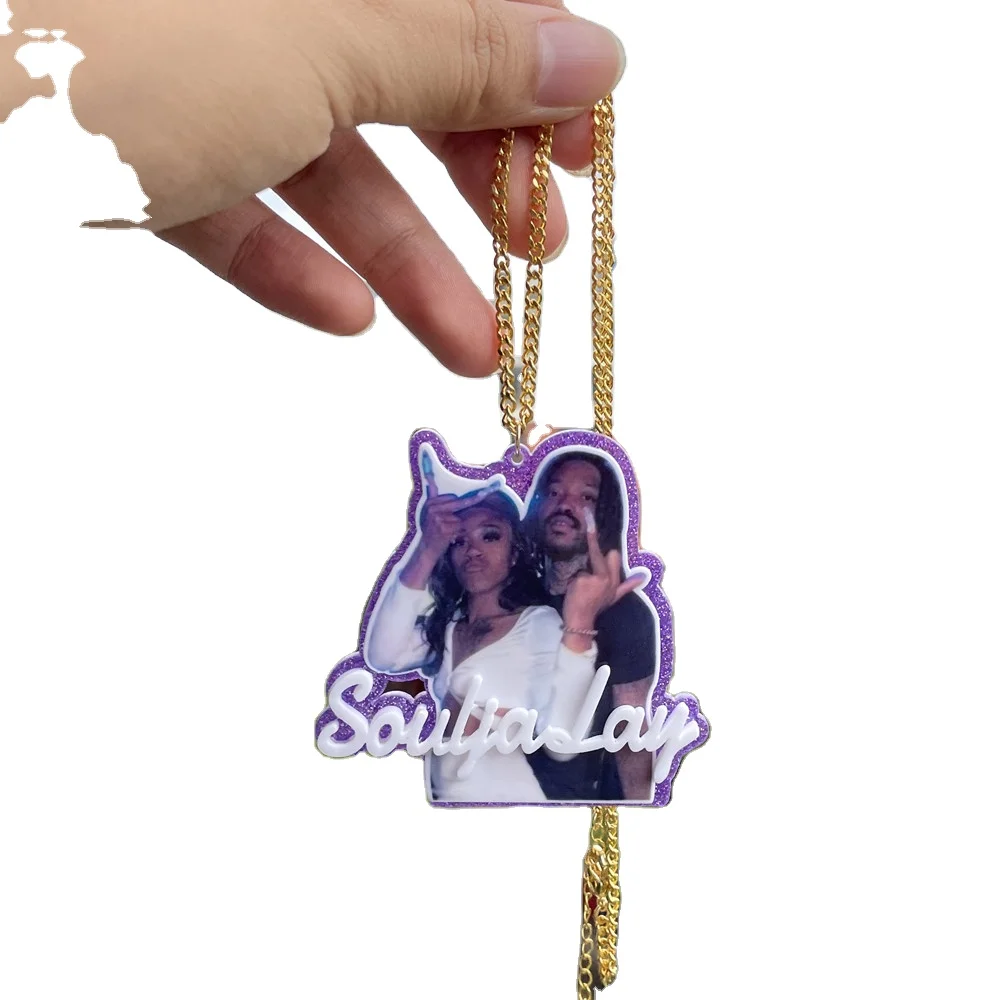 

Cuban Chain Custom Name Photo Picture Necklace Children Drawing Gift for Mom Christmas Gift Kid's Artwork Necklaces