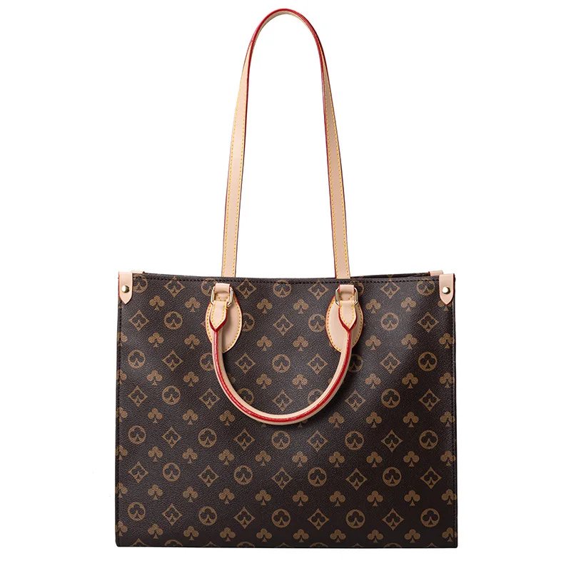 

2021 Fashion Printing girls Noble luxurious and exquisite PVC shoulder handbag, Black/brown