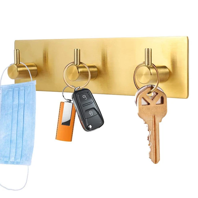 

Entryway Adhesive Stainless Steel Key Hooks Towel Coat Hanger Key Holder for Wall Decorative