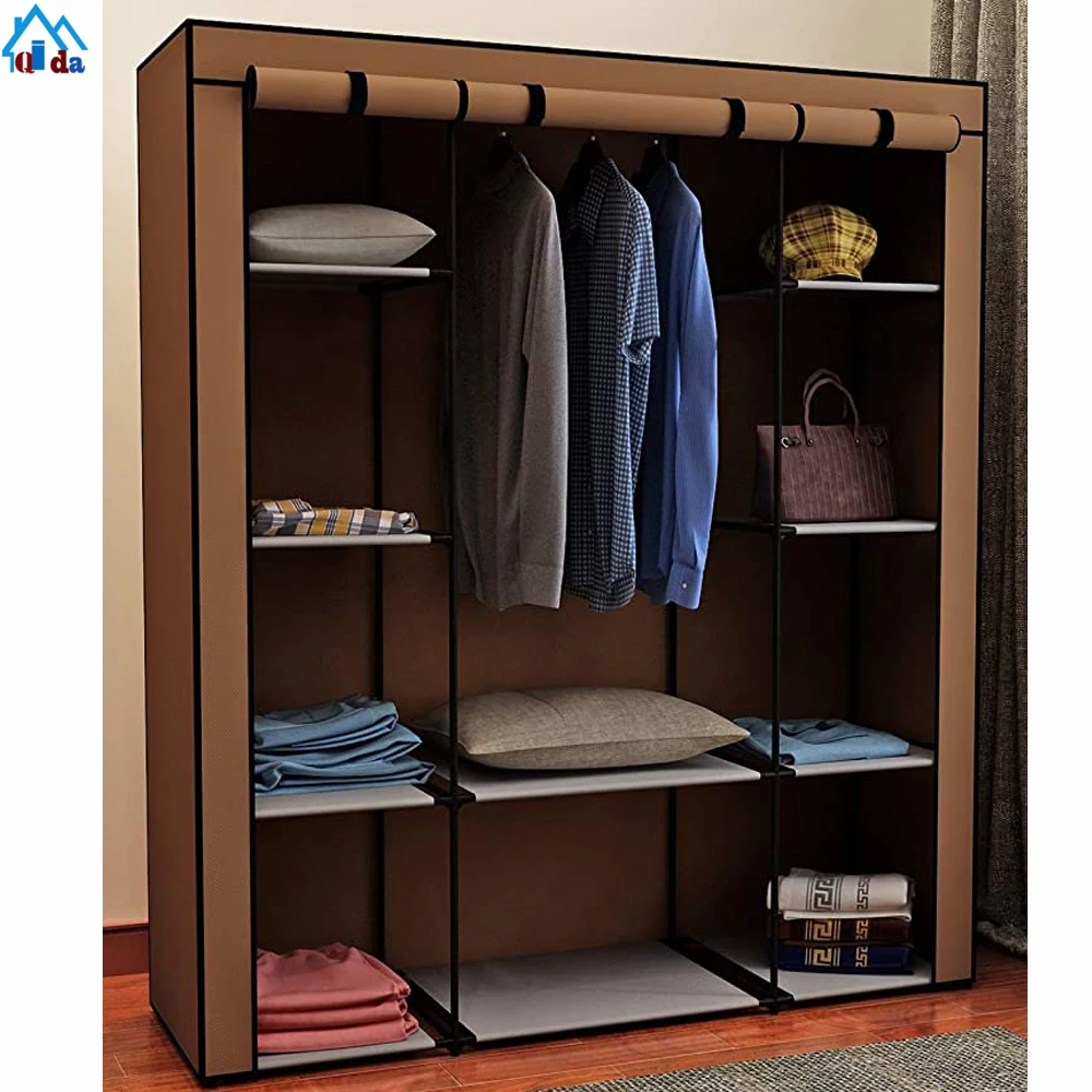 
Simple Folding Movable Mini Sliding Portable Cabinet Cloth Wardrobe ghana Rack 