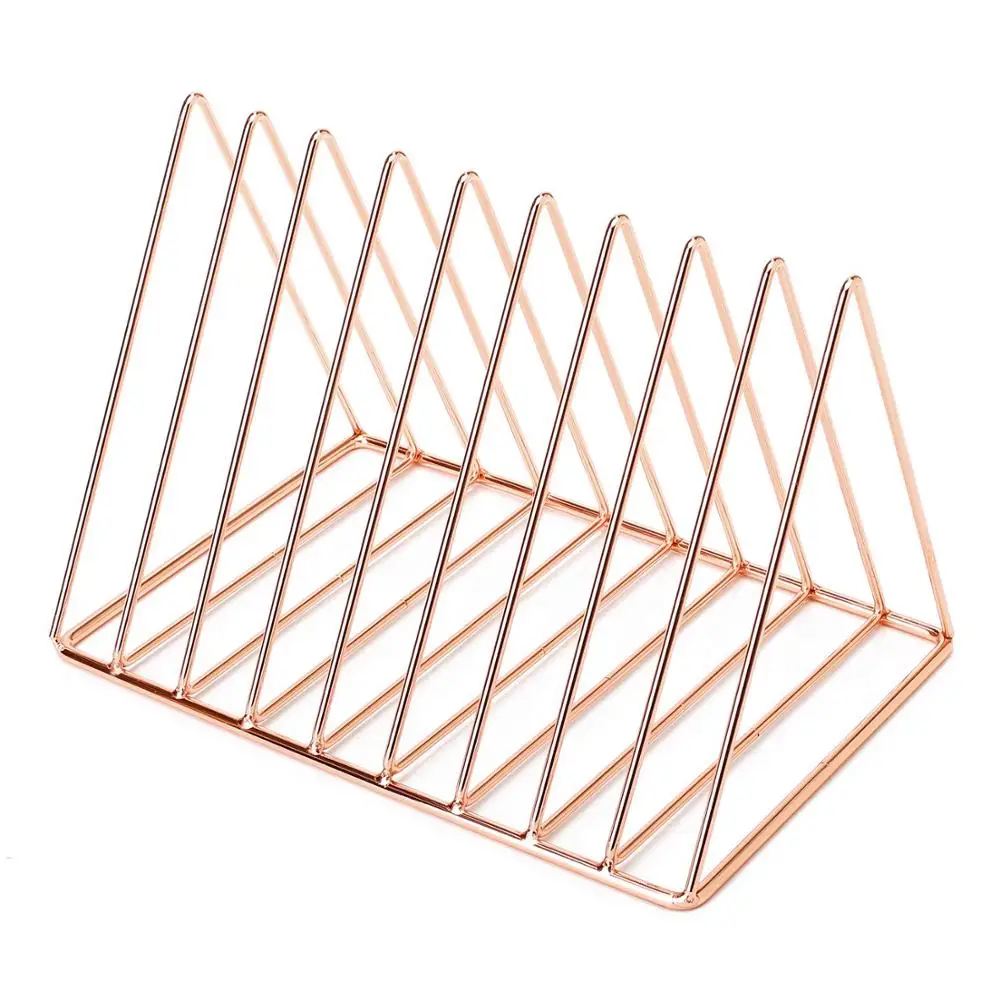 
office school table triangle shape rose gold paper letter holder  (62257915304)