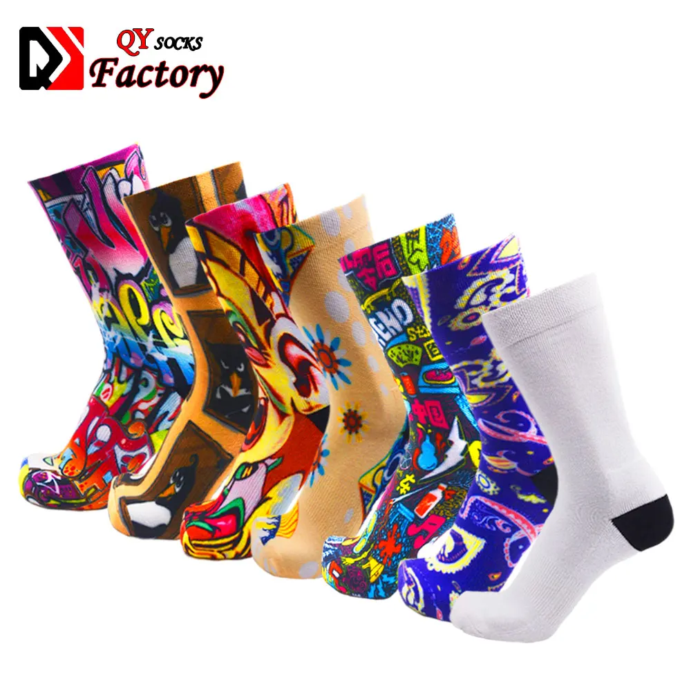 

Custom Logo 3D Printed Socks 360/180 Digital Print Sublimation Terry Crew Socks, Custom color