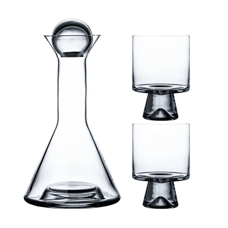 

INS Ready to ship Crystal Glass Rose Gold Electroplating Water jug American Decanter Wine Set, Customized color