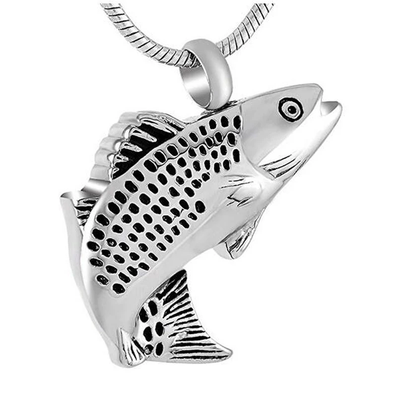 

Cremation Jewelry Fish Pendant memory animal Urn Necklace for Ashes pet