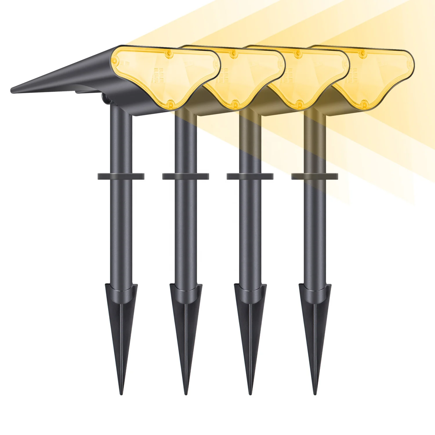 

Factory Direct IP65 15 LED wall lights outdoor solar yard garden wireless light sense outdoor solar landscape spotlights 2-in-1, Blue green warm color,cool