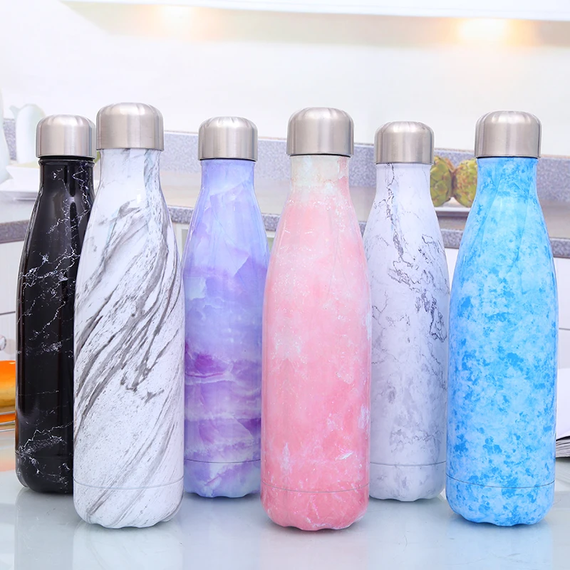 

FGA 18/8 Stainless Steel Vacuum Flask Insulated Outdoor Sports Drink Cola Shaped Water Bottles, Black, stainless steel, green, printed, custom