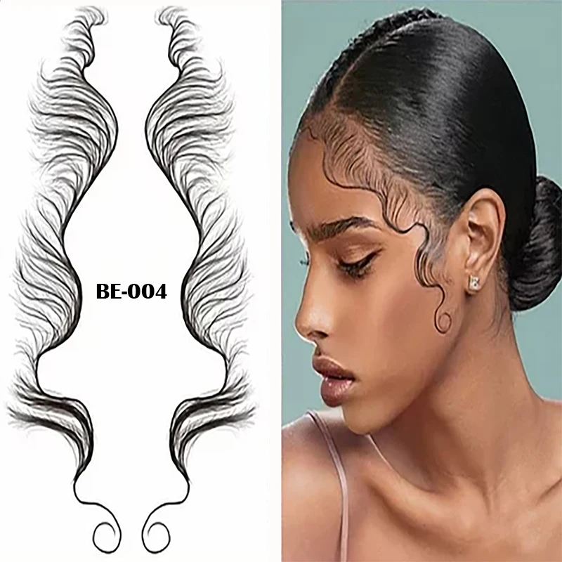 

Baby Hair Tattoo Sticker 23 Styles Slayed Edges Hairstyles Tattoo Edge Baby Hair Waterproof Temporary Tattoo edges Artificial