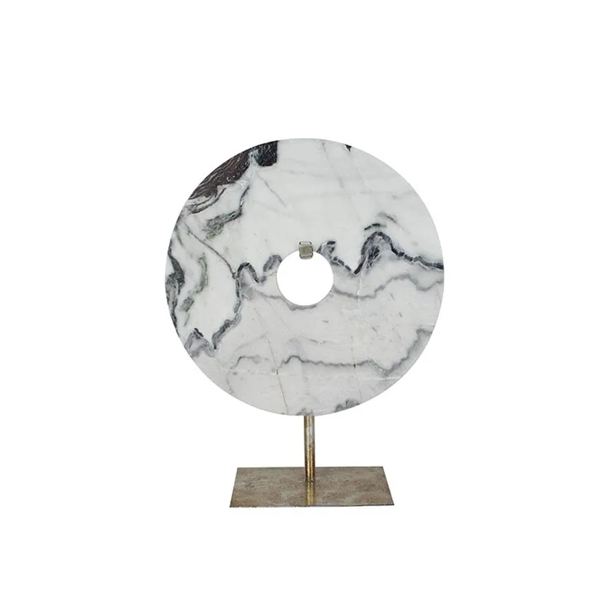 Modern marble decorations gifts with metal base for decorative manufacture