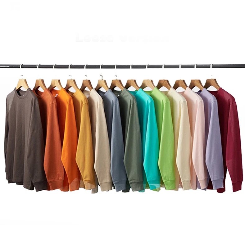 

wholesale casual oversized printing blank white men t shirt long sleeve