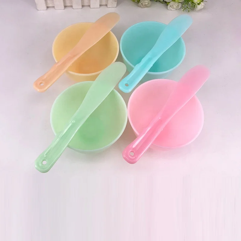 

Beauty spa silicone facial mask mixing spatula bowl set cosmetic clear silicon bowl set skin care silicone bowl and spoon set