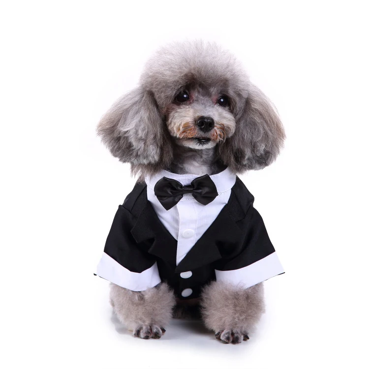 

Pet clothes recovery dog bite suit with a tie cross-border new multi-style dog suits tuxedo adjustable wedding dress, Red,black, blue, green,etc