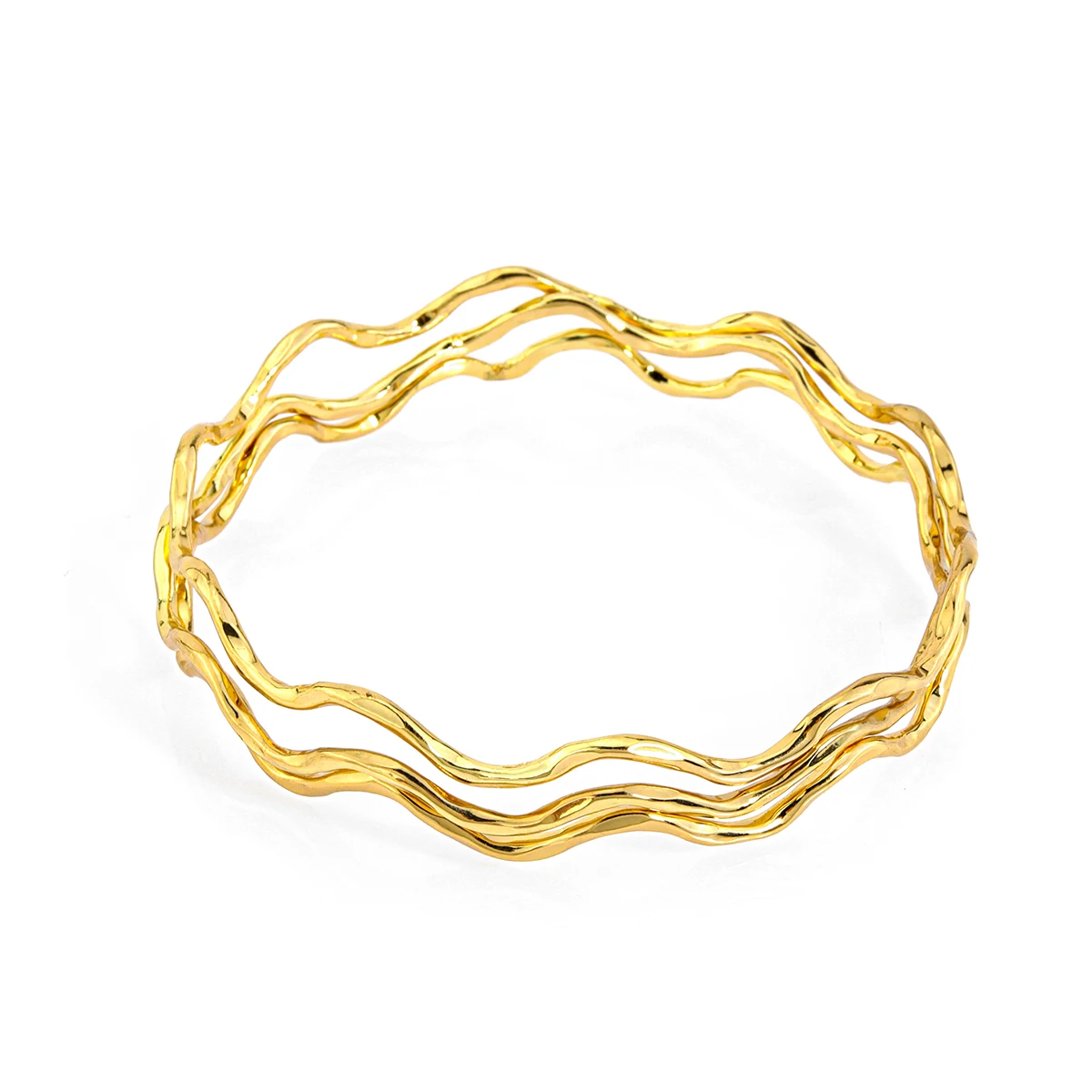

Hot sale 3 layers design hawaiian gold wave bangles jewelry for women