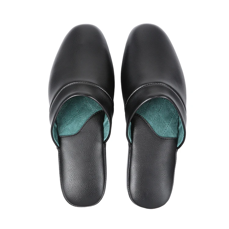 

New Styles Black Color Leather Upper Half Shoes Men Slippers, Customized colors