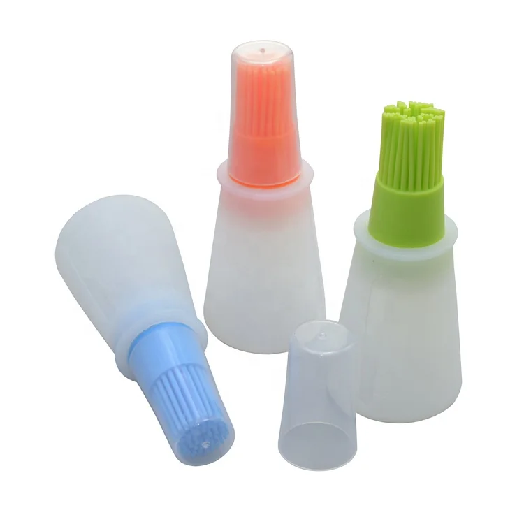 

Kitchen gadgets tools 4 inches height silicone BBQ oil bottle brush kingda, Green\blue\orange