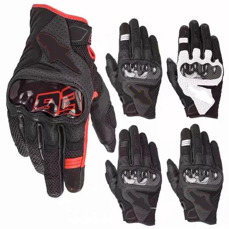 

alpinestar Motocross Stars Racing Gloves SMX-1 Air V2 Leather Motorcycle Glove Summer Beathable Short Gloves Black, Optional