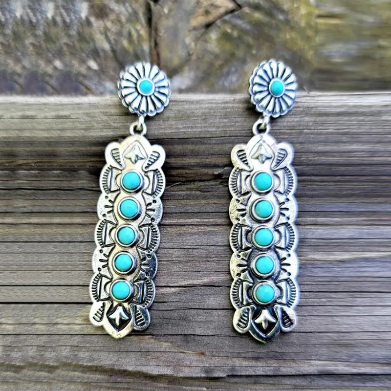 2023 Newest Handmade Cute Charm Earring Turquoise Western Jewelry For Women