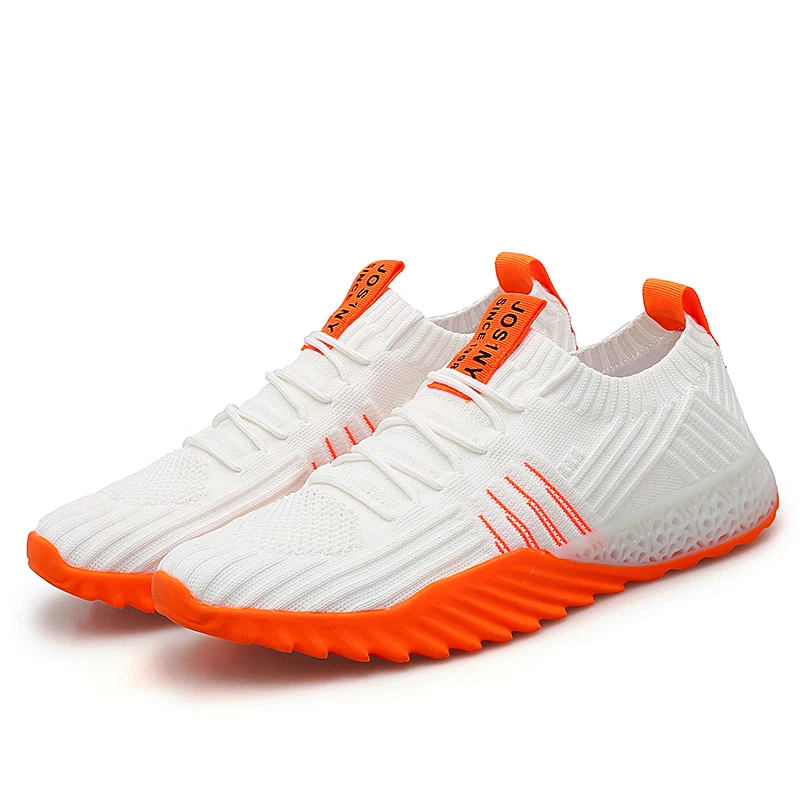 

Guaranteed Quality Proper Price Lightweight And Breathable Flat Fitness Walking Sports Shoes, White orange/white green/black orange