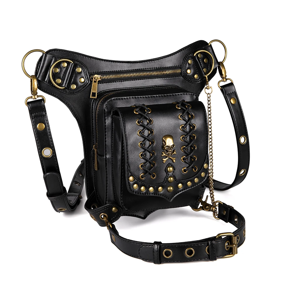 

Shoulder slanting PU leather outdoor fanny pack sac a main cross body purses tactics backpack