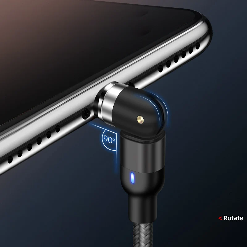 
2020 New Design Wholesale On Stock 540 Degree 1M Micro Type C Magnetic USB Charging Cable usb cable braided 