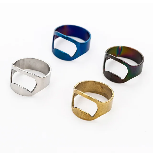 

New arrival stocked stainless steel finger ring bottle opener bar beer bottle openers, Black ,red,gold, silver