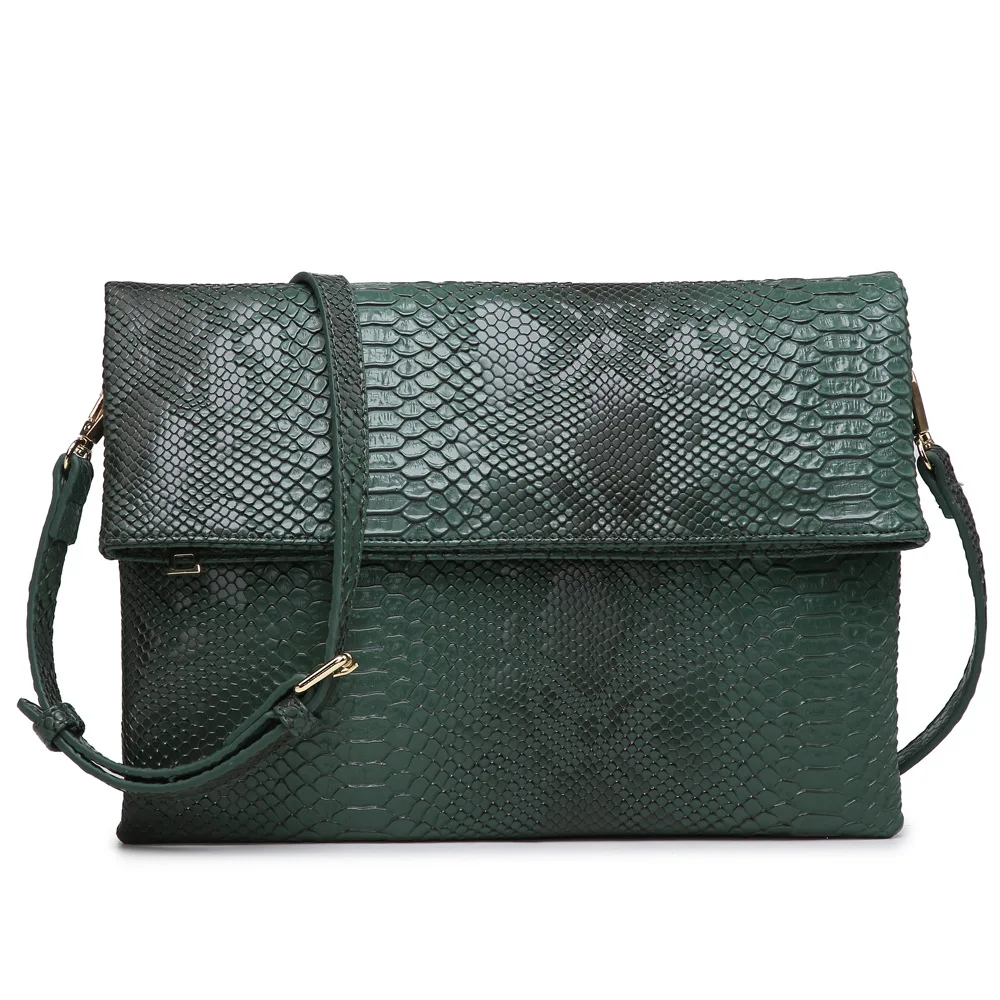 

New Arrival A4 Paper File Pouch Snake Pattern Women Envelope Clutch Bag, Blue,black,maroon,green,gray