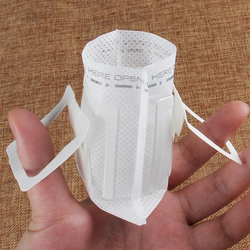 

Disposable portable drip coffee/tea filter bags hanging filters and hanging ear drip coffee filter, White