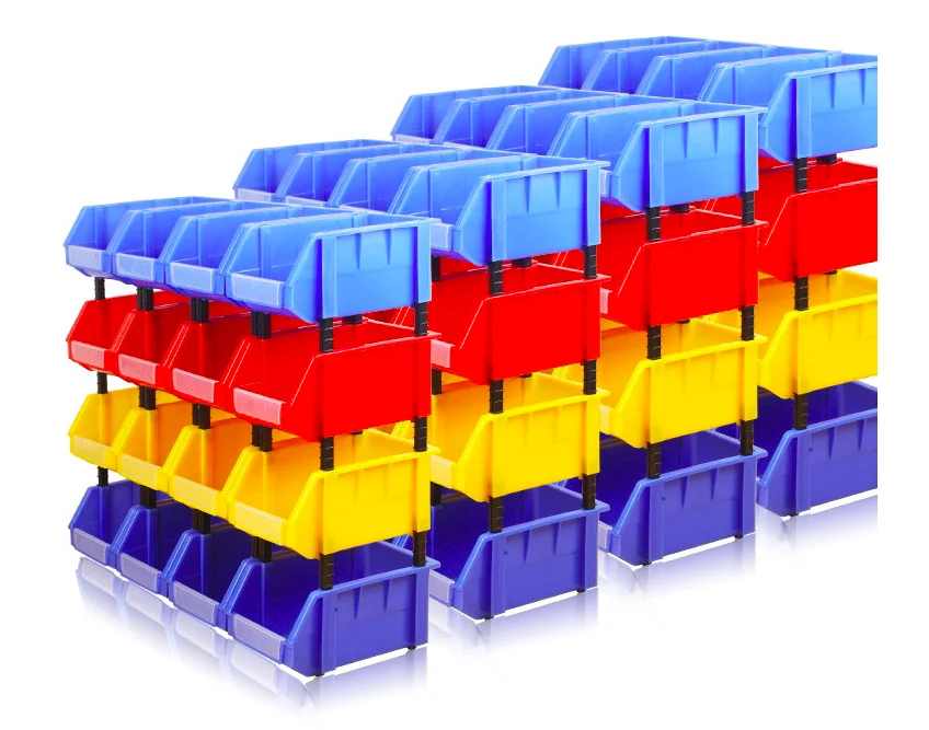 

Factory direct sale stackable plastic magnum hopper bins, Blue, yellow, red