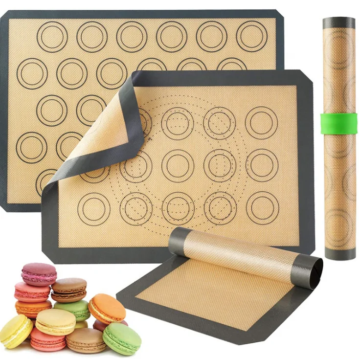

AK Silicone baking mat Non-stick High temperature resistant silicone fiberglass oven Baking mat Macaron mat baking tools