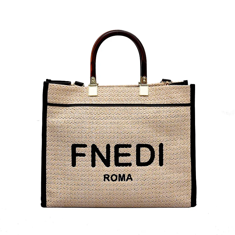 

New Fashion Straw Tote Bag Large Capacity One-shoulder Messenger Bag, 2 colors