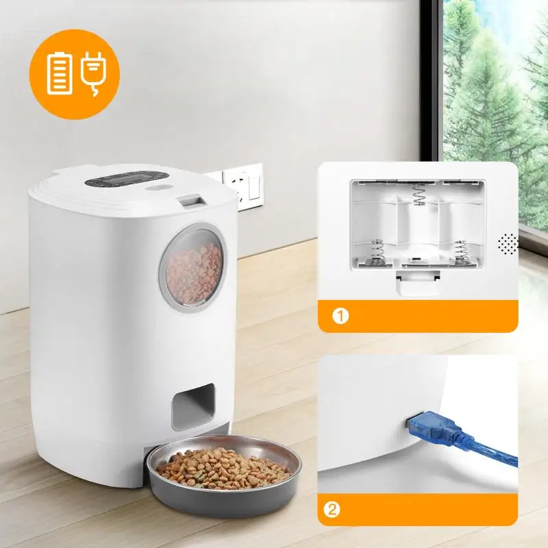 

Good Quality Food With Treats Amazon New Style Automatic And Cat Feeder Pet Dog Dispenser, White